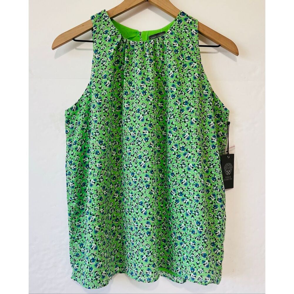 Vince Camuto Vibrent Green Classic Escape Sleeveless Top   Size M   NWT